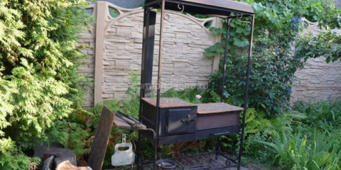 Как да направите мангал с покрив със собствените си ръце в страната: чертеж с размери